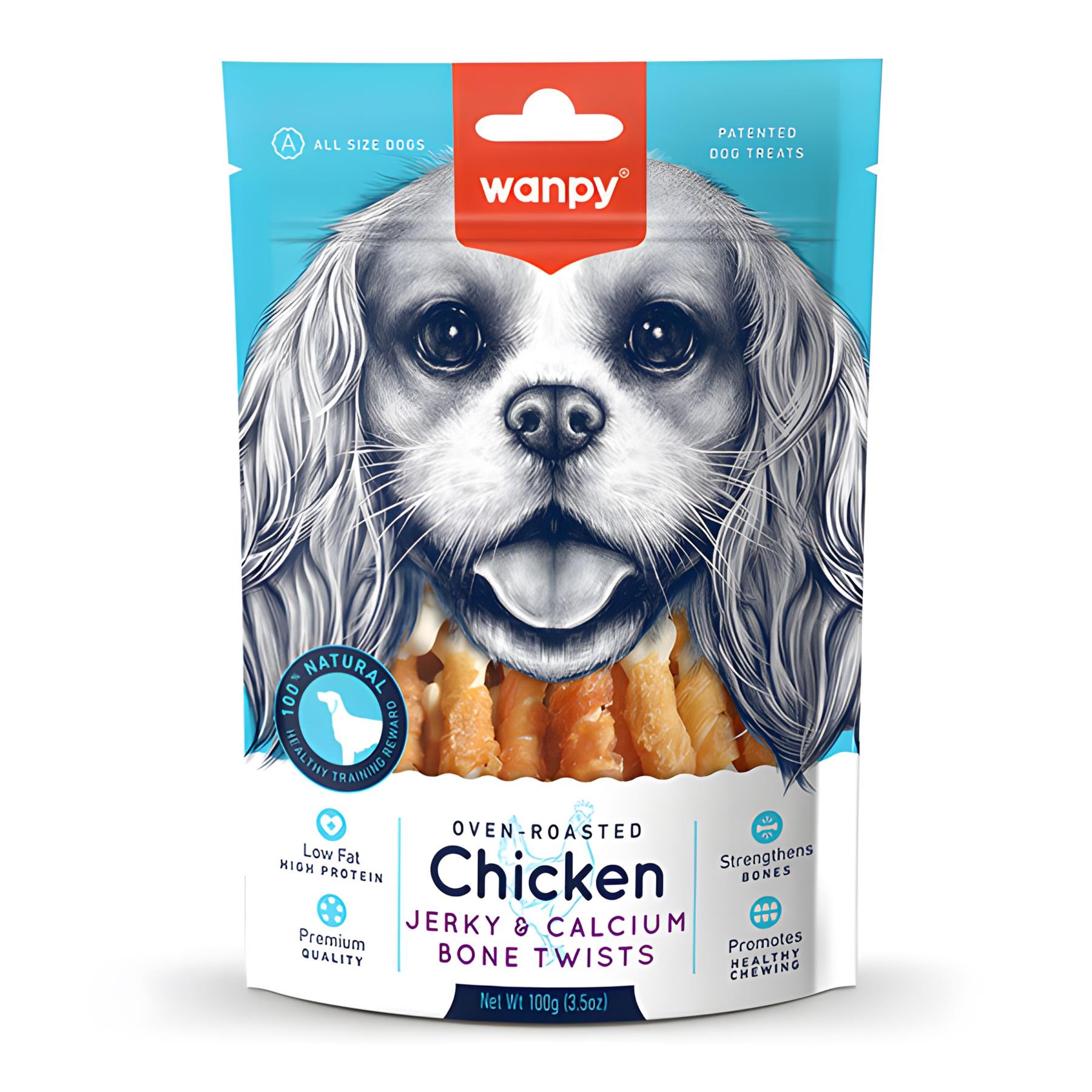 Wanpy Kalsiyumlu Gerçek Tavuk Sargılı Köpek Ödülü 100gr