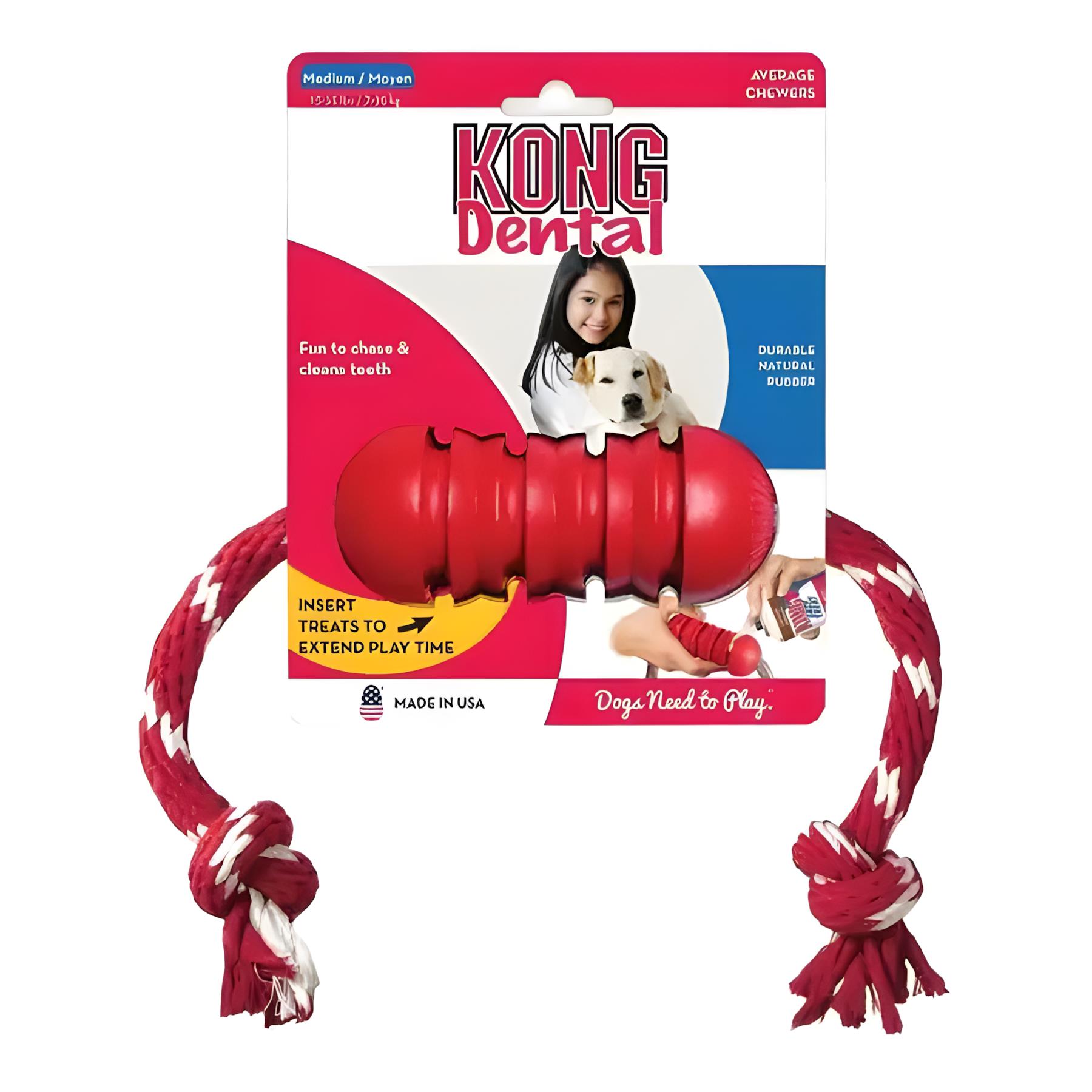 Kong Dental Diş Temizliği Sağlayan İp Sallantılı Köpek Çiğneme Oyuncağı S
