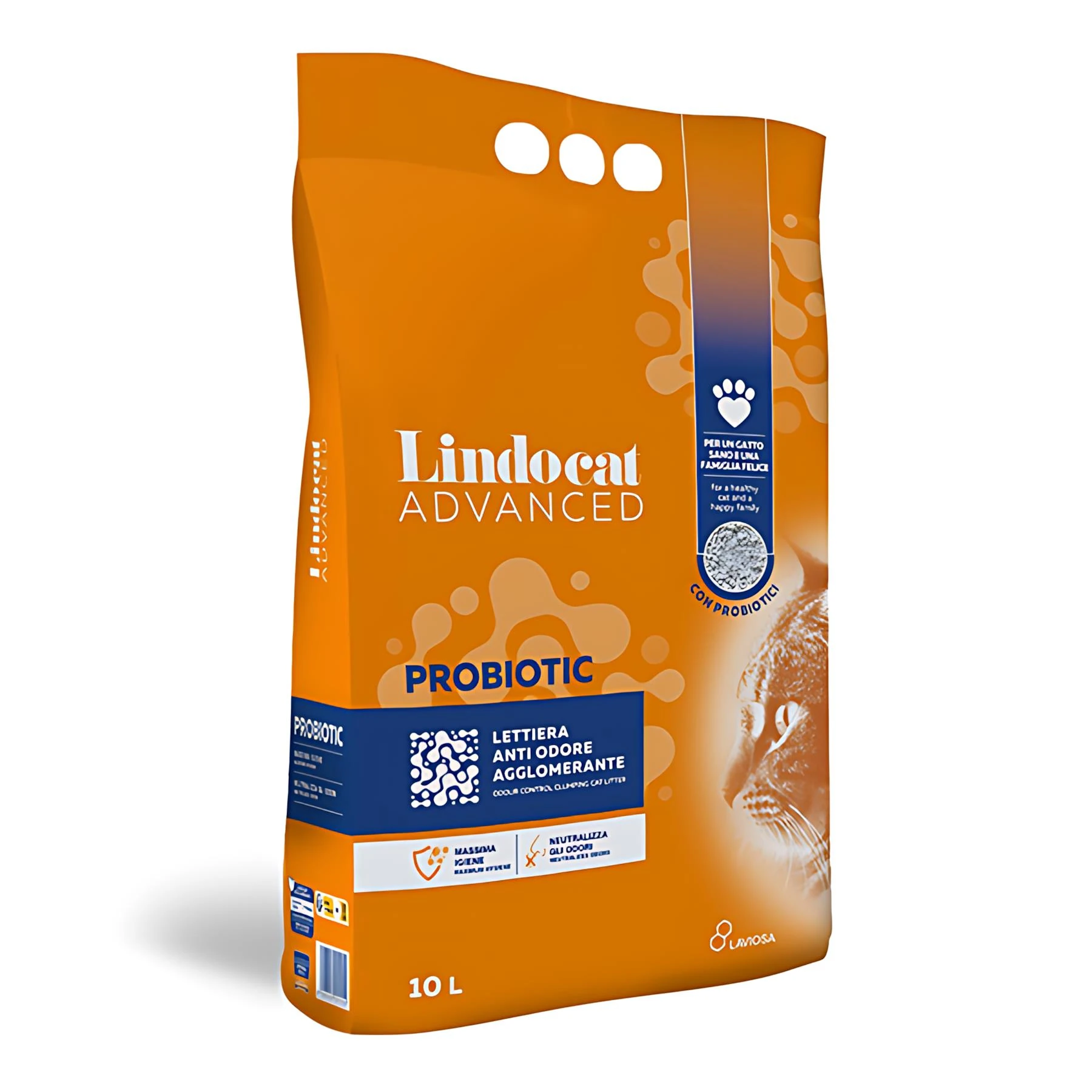 Lindocat Advanced Probiotic Kötü Bakteri Önleyici Topaklanan Kedi Kumu 10L