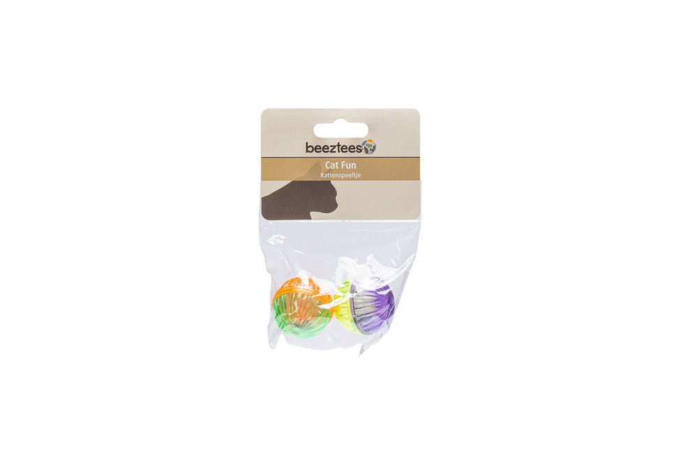 Beeztees Kedi Oyuncağı, Sesli Top, 2 Adet, 4cm