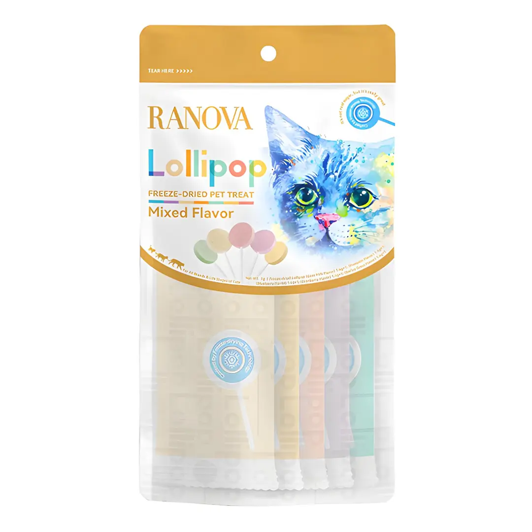 Ranova Karışık Lezzetli Lolipop Dondurulabilir Kedi Ödülü 1,4gr 5li