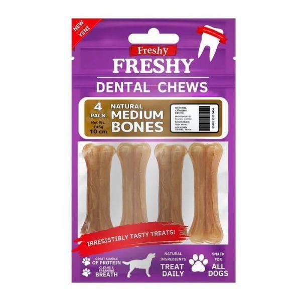 Freshy Dental Chews Medium Doğal Köpek Ödül Kemiği 145gr 4lü