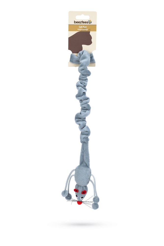 Beeztees Kedi Oyuncağı, Elastik Kuyruklu Fare, Asılabilir, Çeşitli Renklerde, 52cm