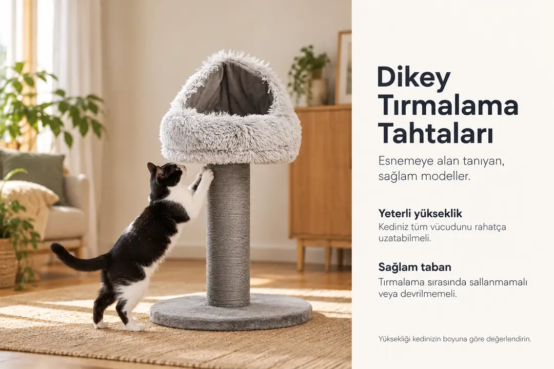 &nbsp; Kediler doğada ağaç gövdelerini tırmalar; bu nedenle çoğu kedi dikey yüzeyleri tercih eder.