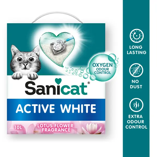 Sanicat Active White Topaklanan Kedi Kumu Lotus Çiçeği Kokulu 6 Lt