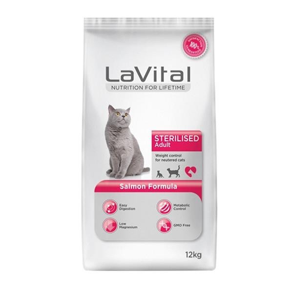 LaVital Sterilised Somonlu Kısırlaştırılmış Kedi Maması 12Kg