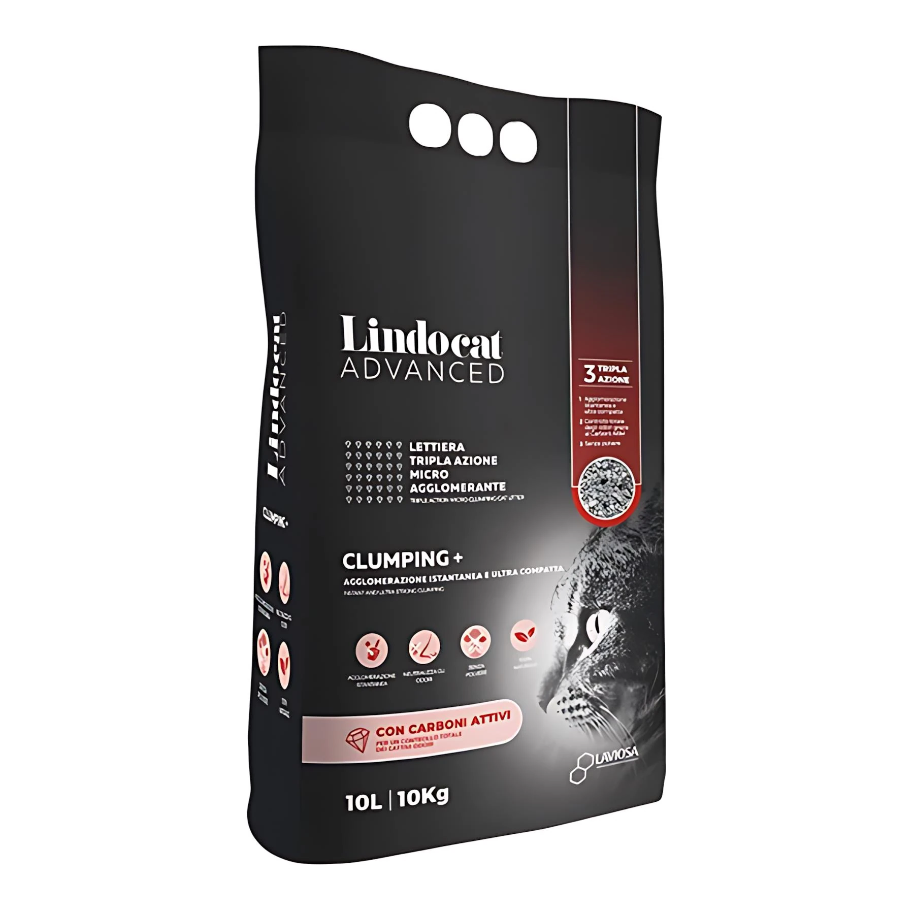 Lindocat Advanced Aktif Karbonlu Ekstra Güçlü Topaklanan Gri Kedi Kumu 10L