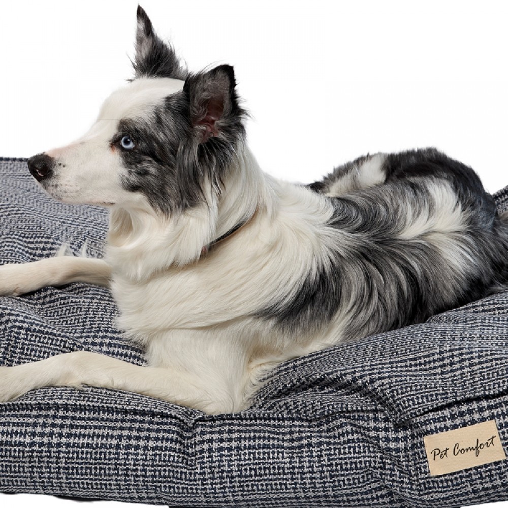 Pet Comfort Lima  Lacivert Kareli Köpek Yatağı M 90x60cm