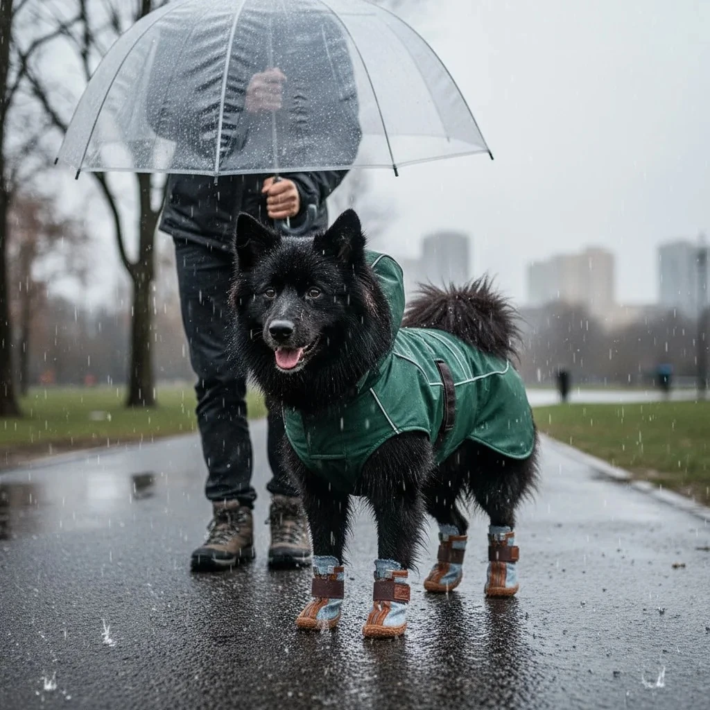 Be Design Fermuarlı Taba Denim Köpek Ayakkabısı No 2