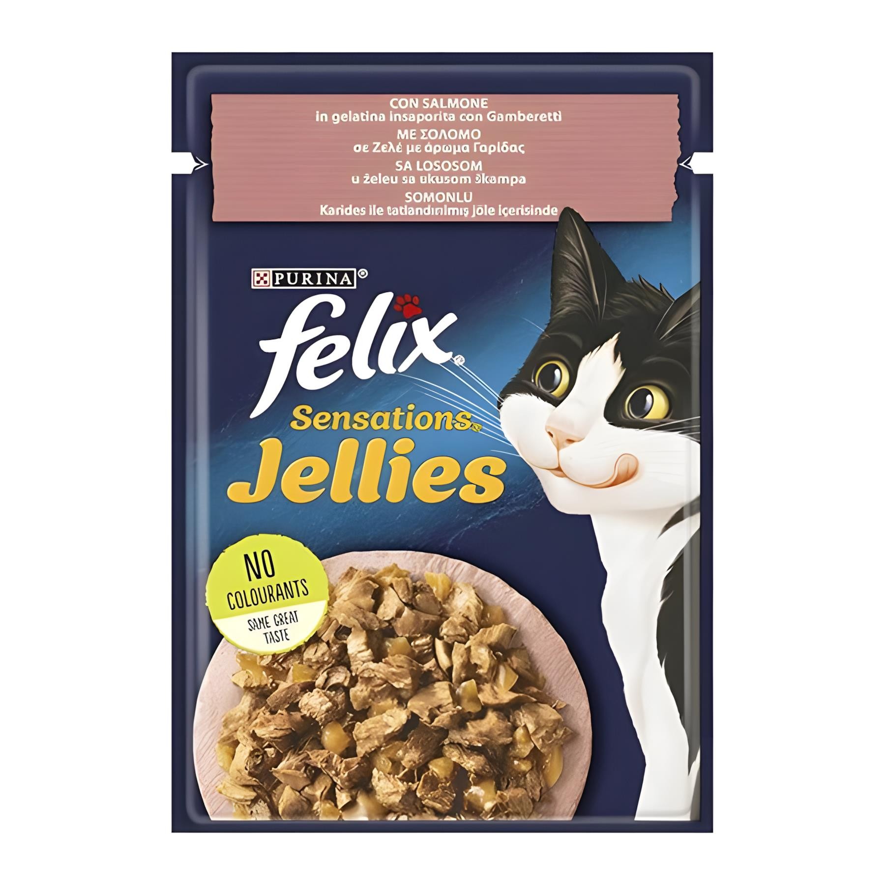 Felix Pouch Jöle İçinde Somonlu ve Karidesli Yaş Kedi Maması 85gr