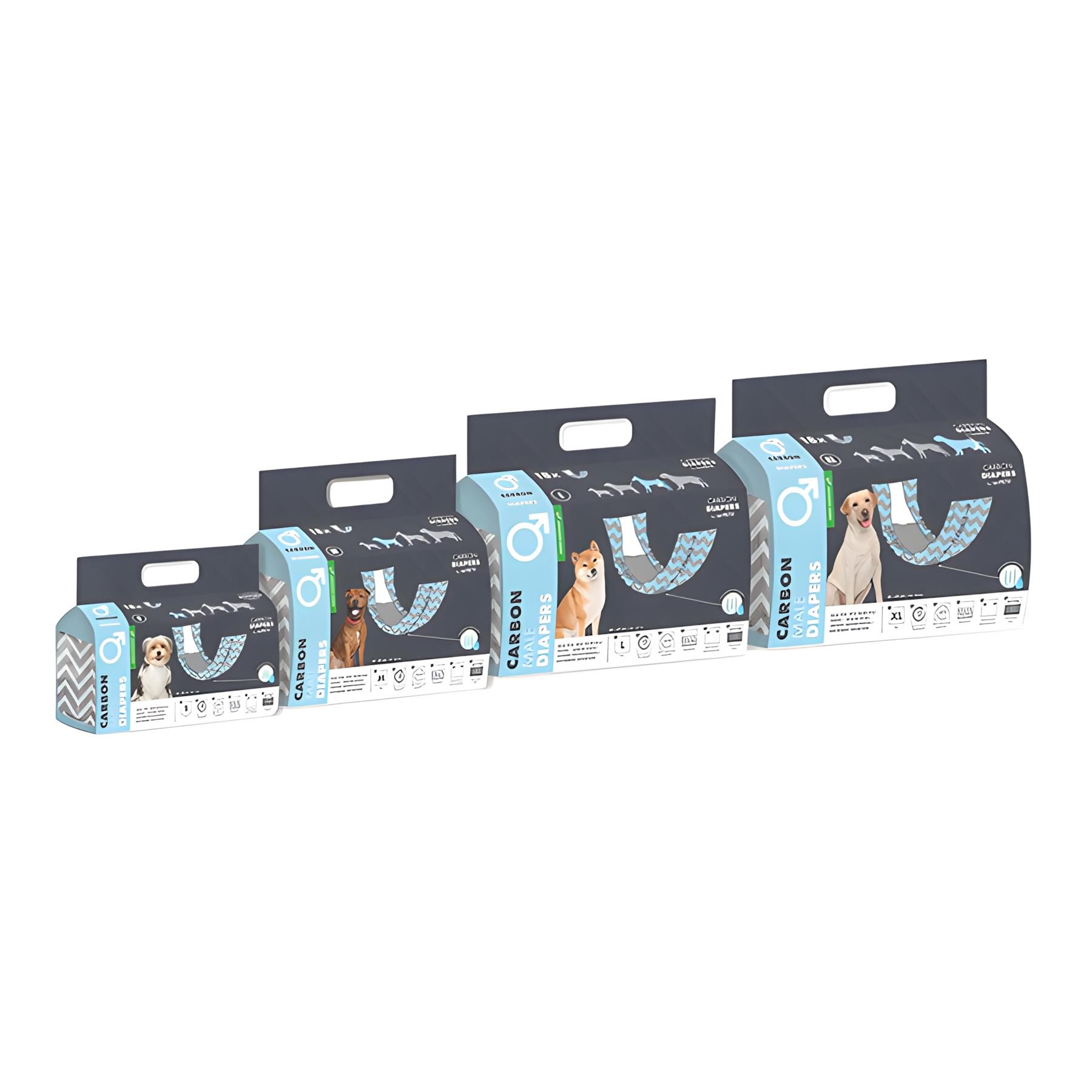 M-Pets Diapers Erkek Köpekler İçin S 18li Karbonlu Külot