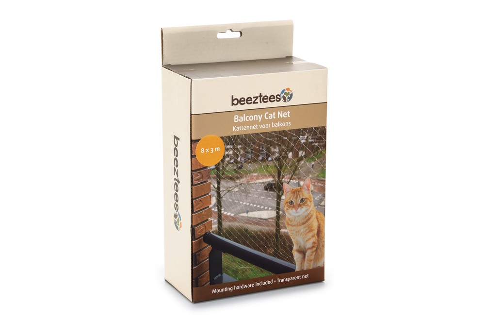 Beeztees Kedi Pencere veya Balkon Koruma Filesi, Şeffaf, 8x3m