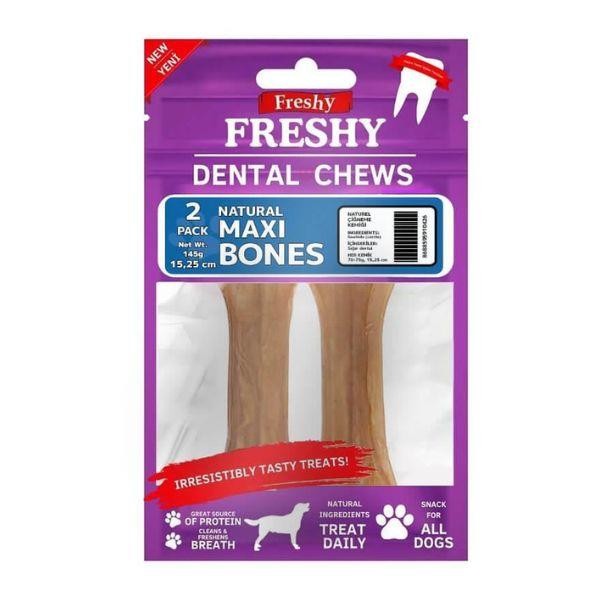 Freshy Dental Chews Natural Maxi Doğal Köpek Ödül Kemiği 145gr 2li