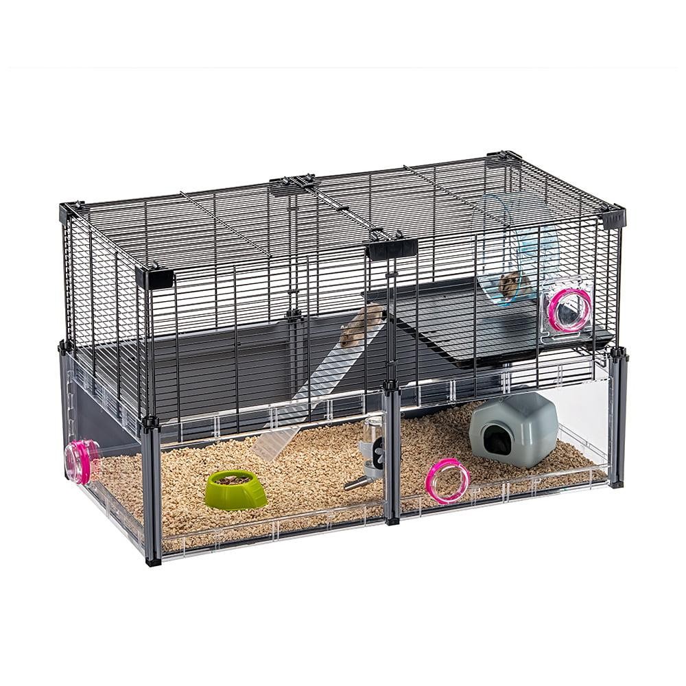 Ferplast Multipla Katlı Hamster Kafesi Siyah 72x37x42cm