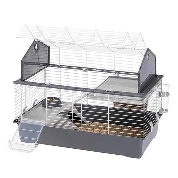 Ferplast Barn 100 Tavşan ve Guinea Pig Kafesi Gri 96x57x73Cm