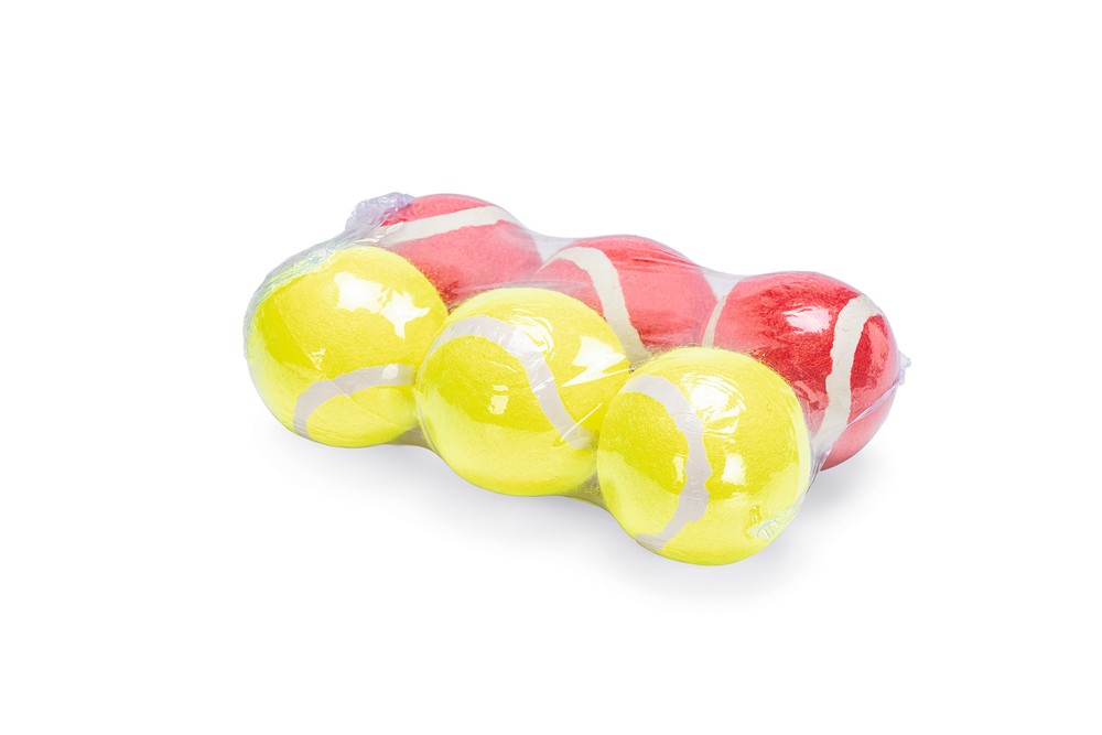 Beeztees Köpek Oyuncağı, Tenis Topları, Kırmızı/Sarı, 6 Adet, 6,5cm