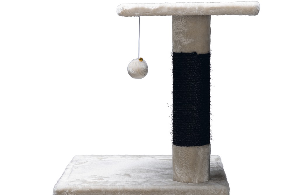 Beeztees Kedi Köşe Tırmalama ve Oyun Evi, Krem, 40x40x135cm