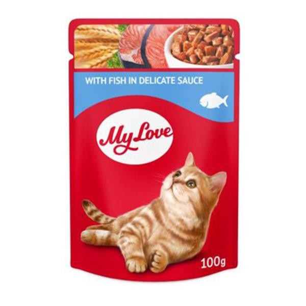 My Love Pouch Soslu Balık Etli Yetişkin Yaş Kedi Maması 100gr