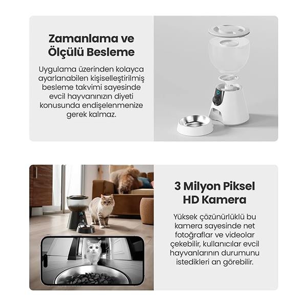 Electron Akıllı Otomatik Kameralı Mama Kabı 4Lt