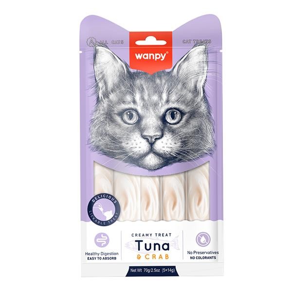 Wanpy Ton Balıklı ve Yengeçli Krema Kedi Ödülü 5x14gr