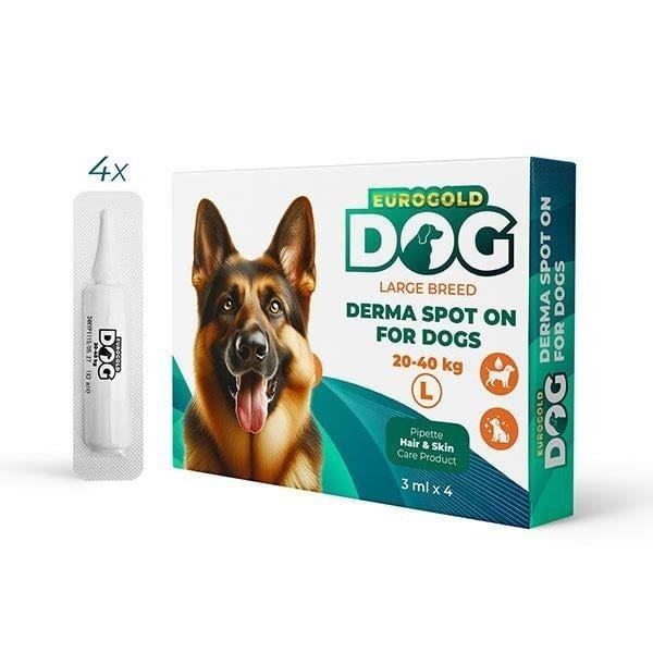 Eurogold Köpek Deri Bakım Damlası 20-40Kg 4x3ml