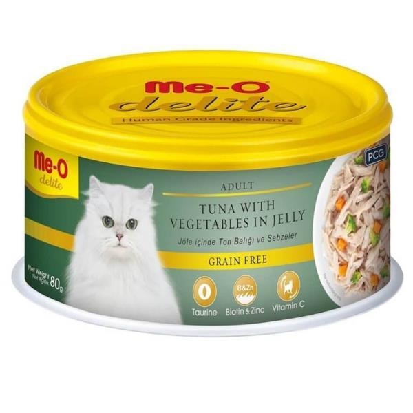 Me-O Delite Jelly Ton Balığı ve Sebzeli Konserve Kedi Maması 80gr 12li