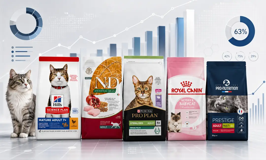 Atakan Petshop’un 1 Ocak–31 Ağustos 2026 satış verilerine göre en çok tercih edilen kedi maması kategorileri, markaları ve ürün gruplarının güncel dağılımı.