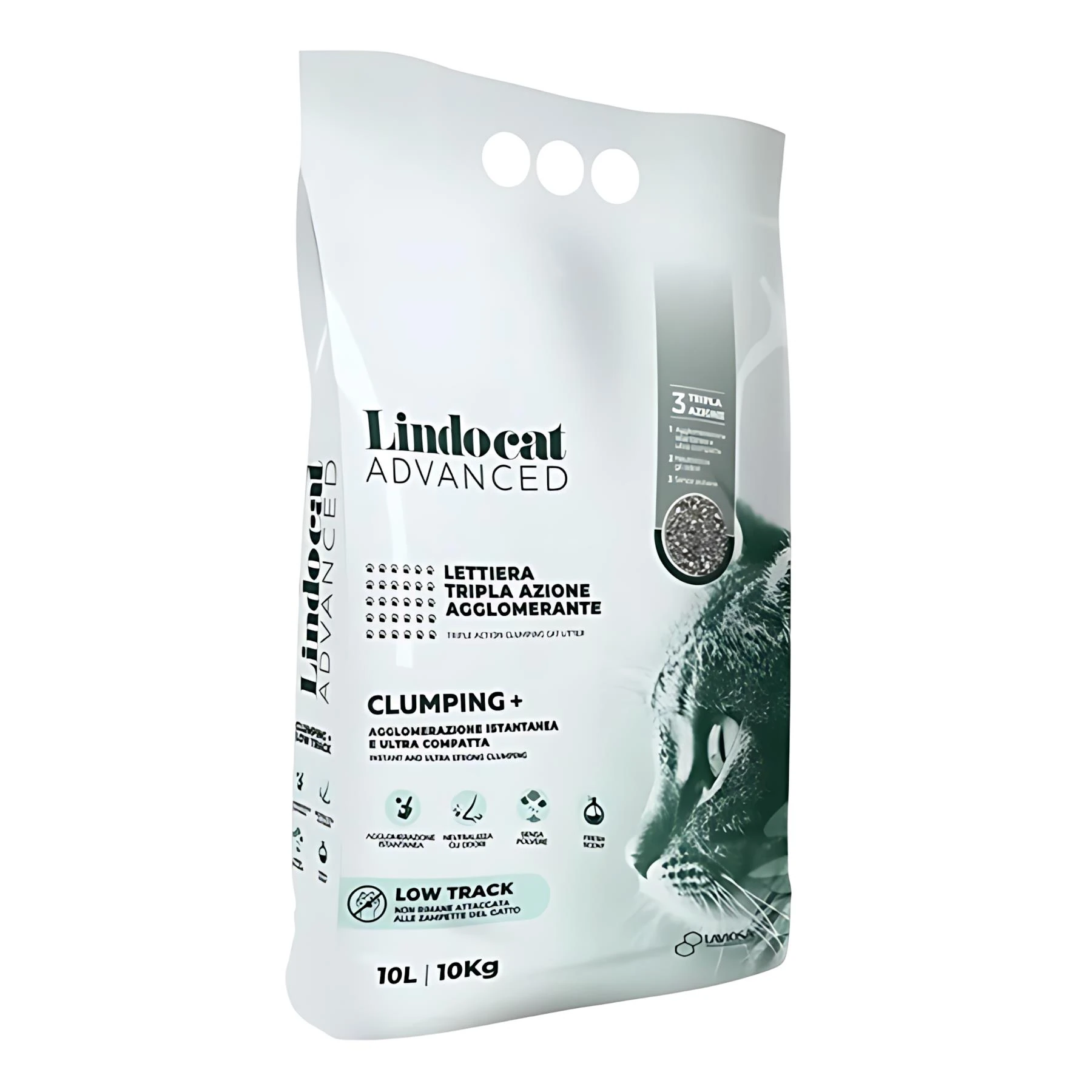 Lindocat Advanced Pati İzi Bırakmayan Ekstra Güçlü Topaklanan Kedi Kumu 10L