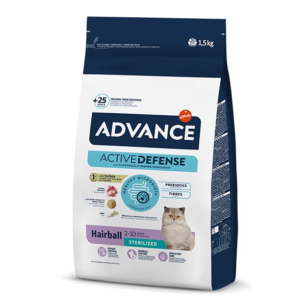 Advance Hairball Sterilised Hindili Kedi Maması 1,5 Kg