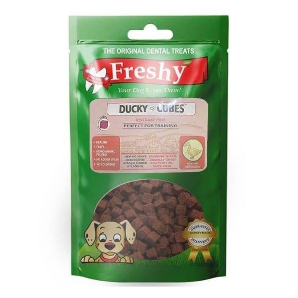 Freshy Ducky Cubes Küp Şeklinde Ördekli Köpek Ödülü 80 gr