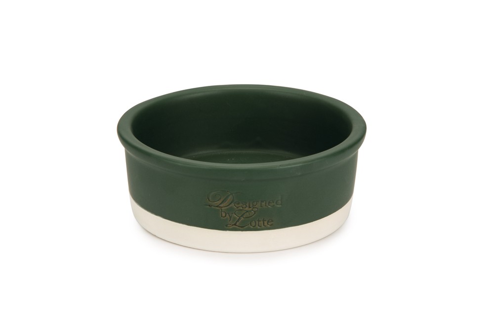Beeztees DBL Köpek Mama Su Kabı, Seramik, Mat Yeşil, 16cm, 350ml