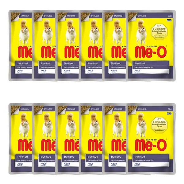 Me-O Pouch Tavuklu Kısırlaştırılmış Kedi Maması 80gr 12li