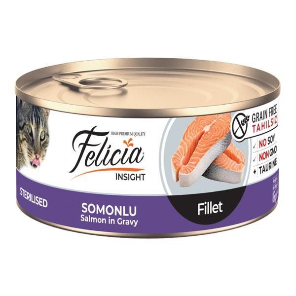 Felicia Fileto Somonlu Tahılsız Kısırlaştırılmış Kedi Konservesi 85gr 24'lü