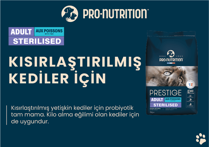 Pro Nutrition Prestige Adult Sterilised Yetişkin Kısırlaştırılmış Somonlu ve Morina Balıklı Kedi Maması 10Kg