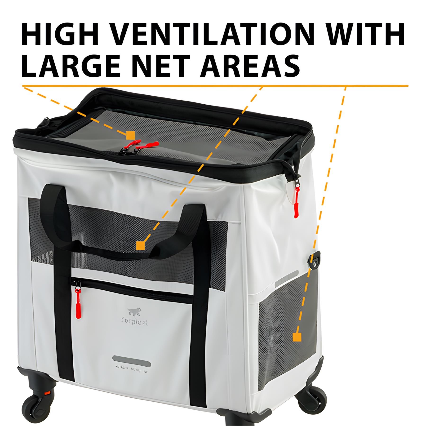 Ferplast Voyager 450 Tekerlekli Evcil Hayvan Taşıma Çantası Beyaz 46x26x48cm