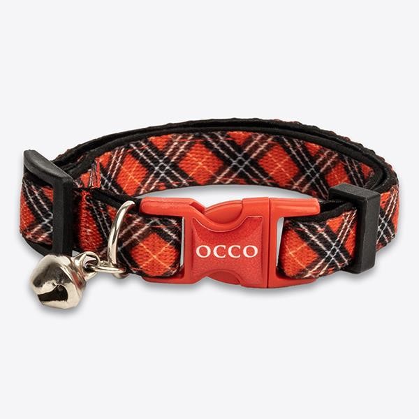 Occo Scarlet Plaid Safety Kedi Boyun Tasması