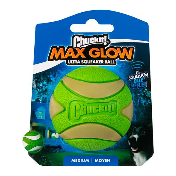 Chuckit Max Glow Ultra Squeaker Gece Parlayan Sesli Köpek Oyun Topu Orta Boy