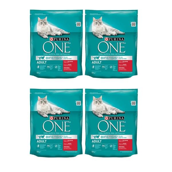 Purina One Sığır Etli Yetişkin Kedi Maması 800gr 4lü