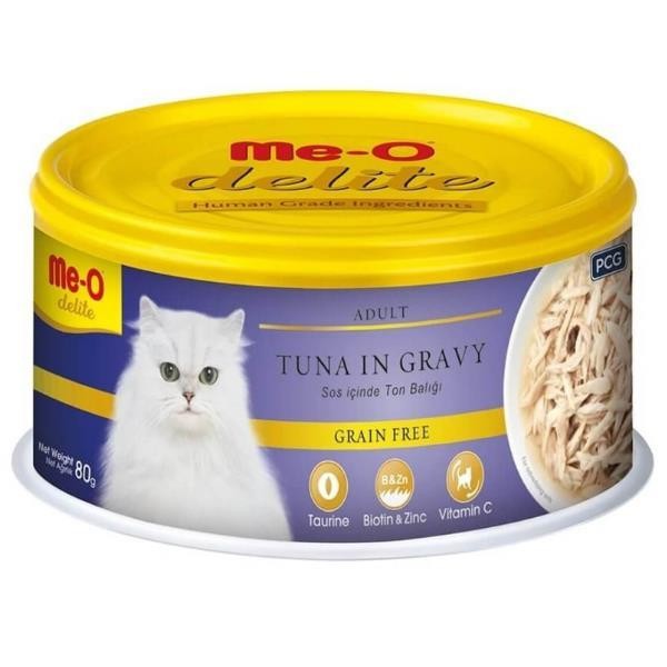 Me-O Delite Gravy Ton Balıklı Konserve Kedi Maması 80gr 12li