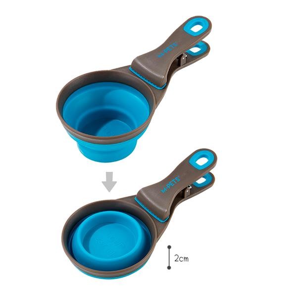 M-Pets Cuizi 3in1 Fonksiyonel Mama Ölçü Kabı 237ml Mavi