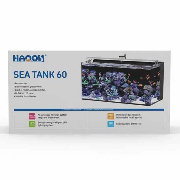 Haqos Sea Tank 60 Tuzlu Su Akvaryumu 50Lt