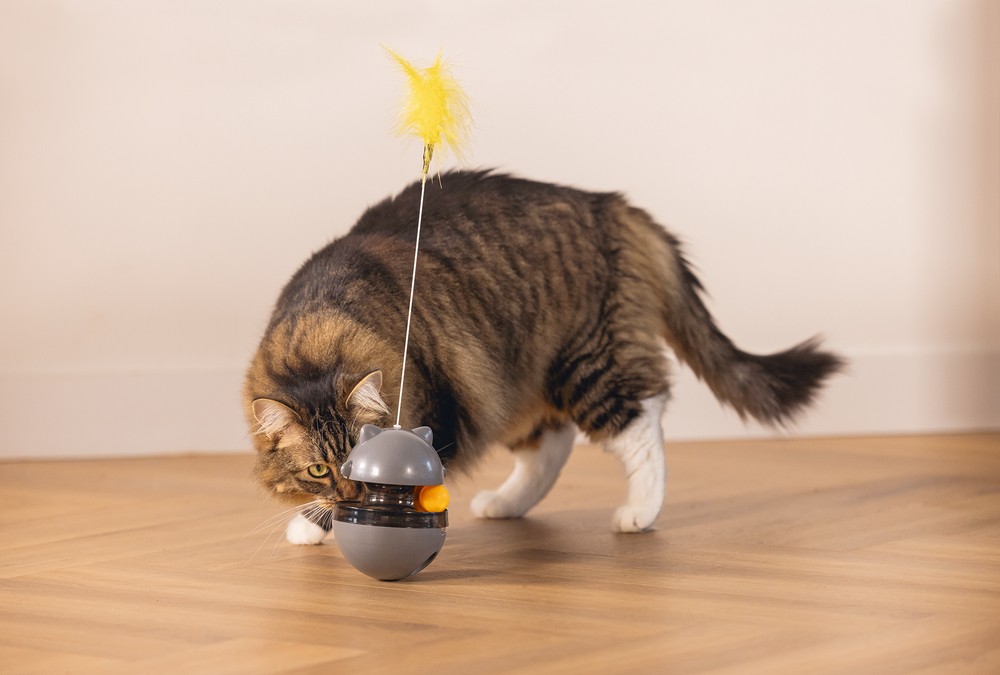 Beeztees Kedi Oyuncağı, Hacıyatmaz, İçinde Top, Ucunda Tüy, 10x10x42cm