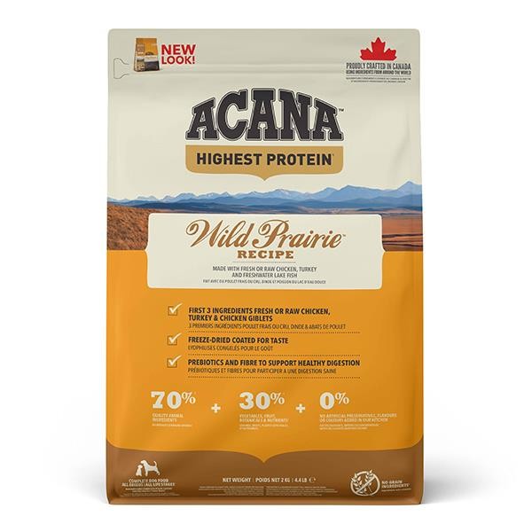 Acana Wild Prairie Tavuklu ve Balıklı Tahılsız Köpek Maması 2Kg