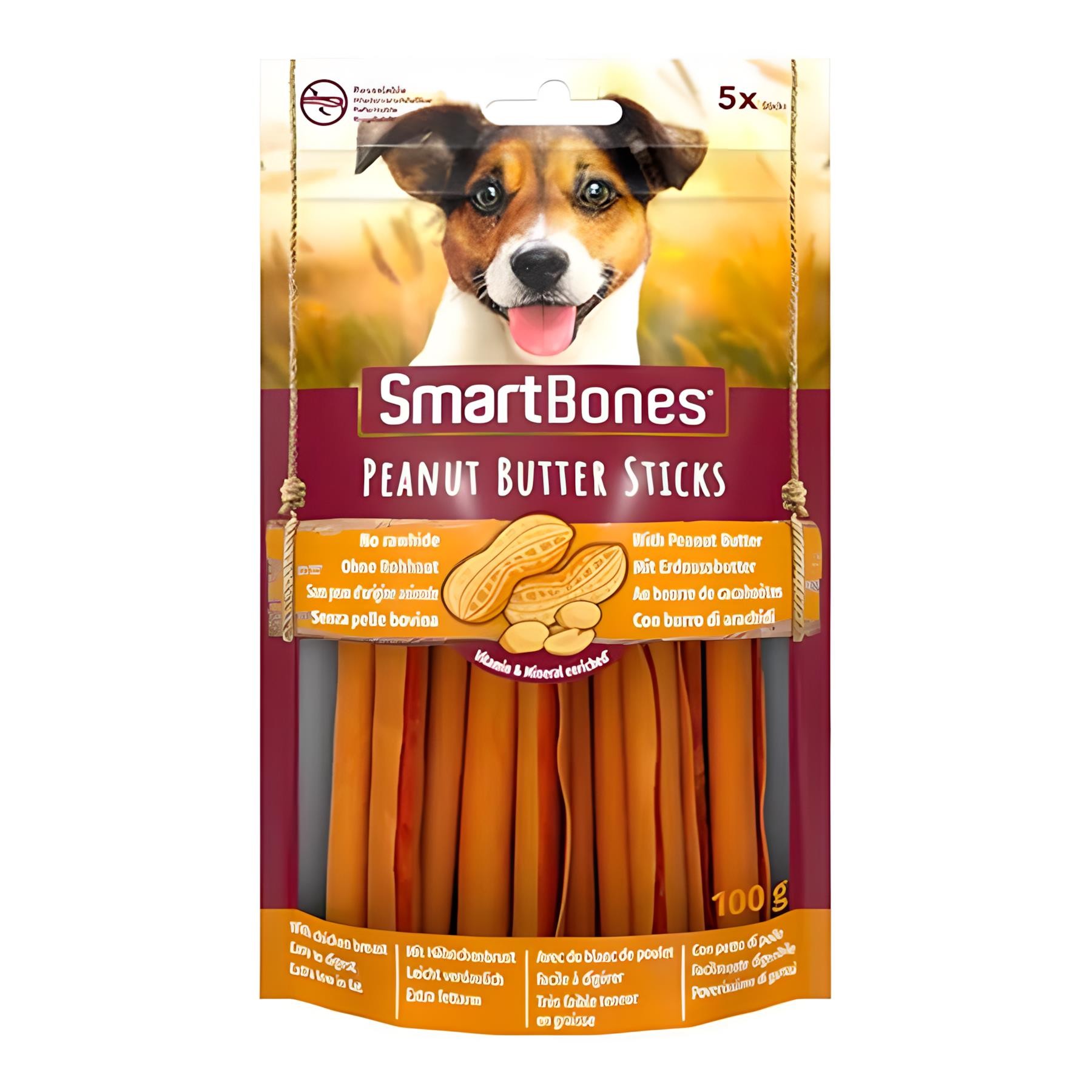 SmartBones Peanut Butter Sticks Fıstık Ezmeli Köpek Ödülü 100Gr 5li