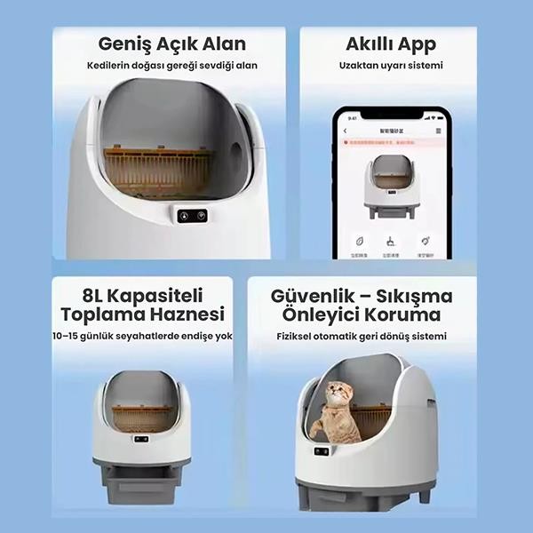 Electron ICB018 Otomatik Akıllı Kedi Tuvaleti