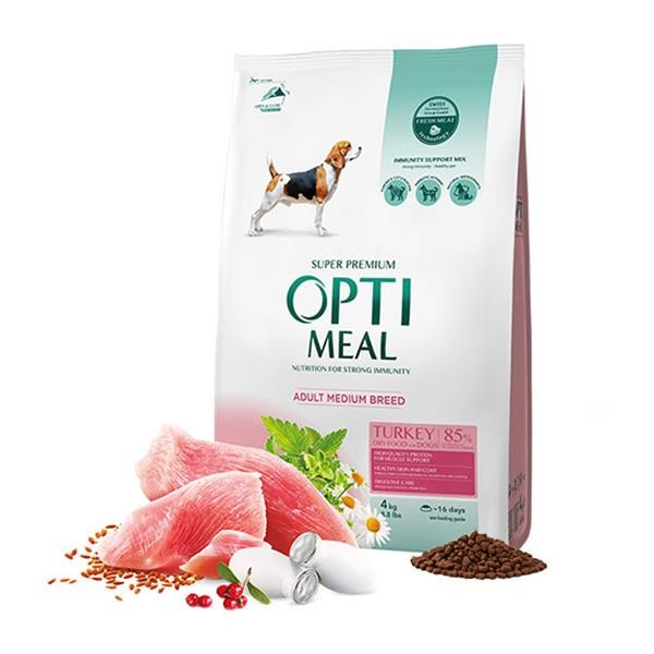 Optimeal Hindi Etli Orta Irk Yetişkin Köpek Maması 4Kg