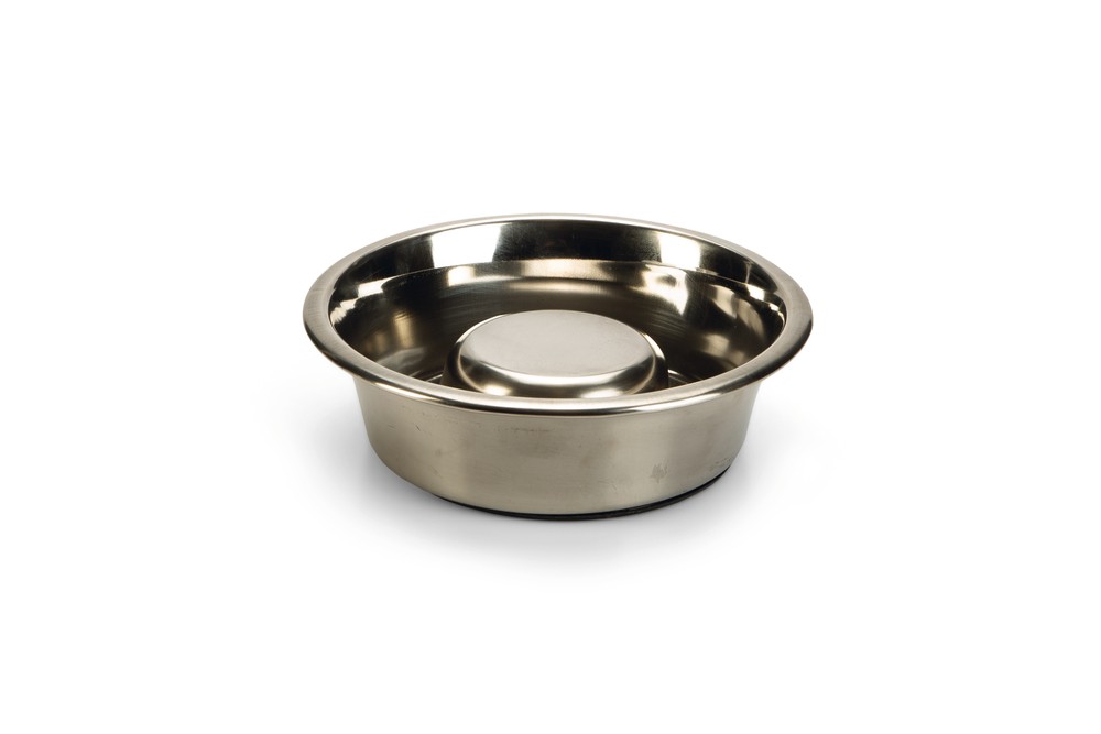 Beeztees Köpek Yavaş Besleme Mama Kabı, Paslanmaz Çelik, 16cm