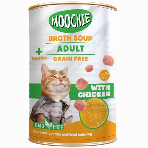 Moochie Tavuklu Tahılsız Et Suyu Yetişkin Kedi Çorbası 135ml