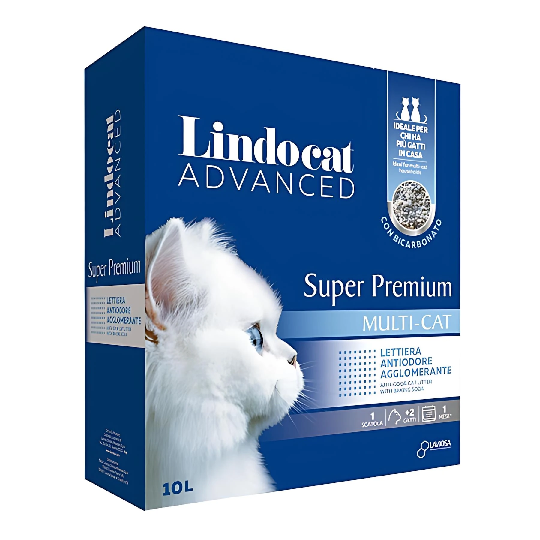Lindocat Super Premium Multicat Bikarbonatlı Koku Önleyici ve Ekstra Güçlü Topaklanan Kedi Kumu 10L