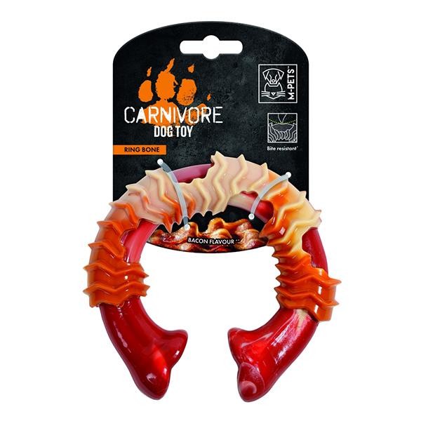 M-Pets Carnivore Ring Bone Köpek Oyun Kemiği Pastırma Aromalı Kırmızı